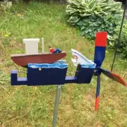 Jaws Disaster Whirligig - Yard Art Wind Spinner, Funny Garden Yard Art Decor