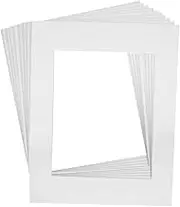 GSHLLO 10 Pcs A4 Paper Photo Frame Mats Picture Framing Mat Boards Pre Cut Picture Mattes White Photo Matboards Photography Picture Frames for Family Home