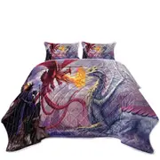 Cool Fantasy Artwork Dragons War Coverlet