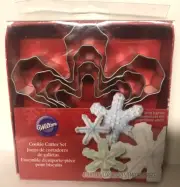 Wilton Snowflakes Nesting Metal Cookie Cutters Set Of 4 New