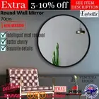 Large Round Circle Wall Mirror Bathroom Decorative 70cm Circular Wood Mirrors AU