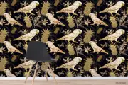 3D Vingate Pineapple Parrot Self-adhesive Removable Wallpaper Murals Wall
