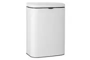 Ladelle Essentials Stainless Steel Rubbish Bin Waste Trash Can 8L 31cm White
