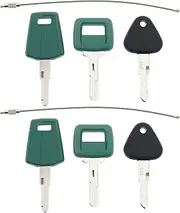 6 Piece Heavy Equipment Key Set with Key Ring 777/C001/11039228 17225331 ELI80-0091 Compatible with Volvo Backhoe Loader Truck