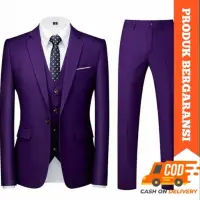在飛比找蝦皮購物優惠-Ungu 男士西裝外套套裝紫色正裝西裝外套修身高級正裝