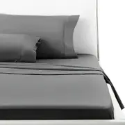 Grey 2000TC Ultra SOFT FLAT & FITTED Sheet Set Queen/King/Super Size