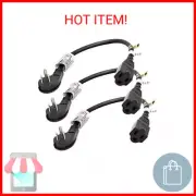 FIRMERST 1875W Flat Plug 1 Foot Extension Cord 14 AWG 15A Black, 3 Packs