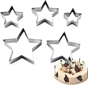 Star Shaped Cookie Cutter | Vegetable Fruit Cutters Shapes,Stainless Steel Baking Cutters, Cookie Cutters, Five-Pointed Star Molds, Vegetable Cutters Shapes Set for Baking