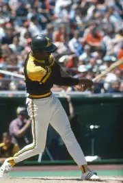 George Hendrick San Diego Padres bats v the Philadelphia Phillies - Old Photo 2