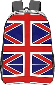 [DRTGEDS] English Flag Clear Backpack,High Capacity Clear Bag For Travel,Work,Festival, Concerts Women Men Unisex