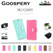 iPhone 5 / 6 / 7 / 8 / 8+ / X / XS / XR / Xs max Goospery Rich Diary wallet case