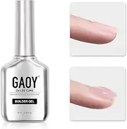 GAOY Clear Builder Gel for Nails, 16ml Nail Strengthener in a Bottle, Nail Extension Hard Gel, Soak Off Long Lasting UV Gel, Base Coat Top Coat Needed