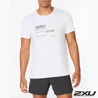 在飛比找momo購物網優惠-【2XU】男 運動短袖LOGO上衣(藍/白)