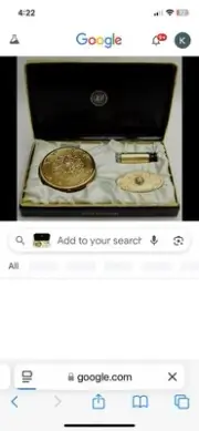 Vintage “Max Factor” Crème Puff Compact Set With Lipstick And Lipstick Case
