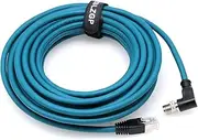 Right Angle M12 8 Position X-Code Male to RJ45 Cat6a Ethernet Shielded Cable for Cognex Industrial Camera (15M)