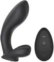 Remote Control Silicone Prostate Massager, Vibrating and Tapping Function, Black Sex Toys Vibrator Dildo Vibrater Sex Toysfemale Adult Toy Rabbit Thrusting Dildo Vibrators For Woman Rabbit Toy Thrusting Vibrator
