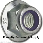 (300) M8-1.25 or 8mm Metric Hex Flange Stop Lock Nut / Nylon Insert DIN 6926