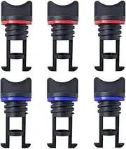 Modixun 6pcs Nylon Kayak Drain Plugs Thread Drain Plugs, Kayak Plugs with Rubber Gasket for Kayak Dinghy Canoe Boat, Red+Blue
