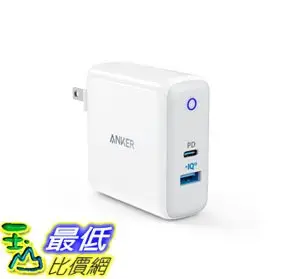 [107美國直購] 充電器 USB C Charger, Anker Dual Port 49.5W Wall Charger PowerPort II with Power Delivery MacBook