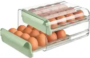 Double-Layer Egg Storage Box 9.25X8.46X5.31In Stackable Refrigerator Drawer Orga
