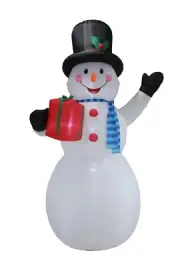 12 Foot Tall JUMBO Christmas Inflatable Snowman Gift Box Yard Balloon Decoration