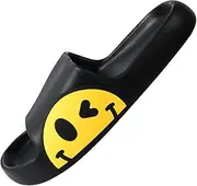 [HIPINISS] Smiley Face Slippers Sandals for Boys Girls Open Toe EVA Soft Non-Slip Kids Slippers Quick Drying Spa Bath Pool Gym House Casual Shower Shoes Indoor & Outdoor