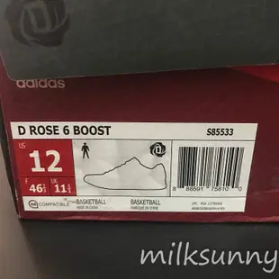 Adidas D Rose 6 Boost 罗斯6代篮球鞋 红黑公牛 S85533