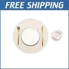Double-Thick Faux Leather Round Placemats & Coasters Set - Wipe Clean Assurance