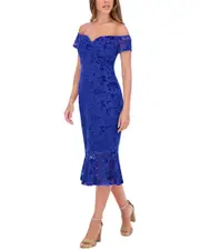 Siena Heavy Velvet Lace Midi Dress
