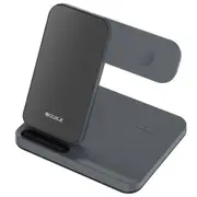 iQuick T5 3 in 1 Wireless Charger Stand 15W Fast Charge Phone Watch Earphone - Black