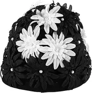 SUPVOX Floral Swim Cap for Women Embroidered Bathing Hat and Comfortable for Swimming and Bathing