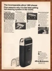 1977 Eltron 660 Electric Shaver Vintage Print Ad/Poster Shaving Man Cave Art 70s
