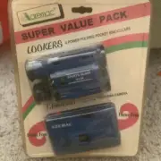 Vtg Sealed Aremac Lookers Folding Pocket Binoculars & Camera Super Value Pack