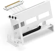 EZDIY-FAB Vertical PCIe 4.0 GPU Mount Bracket Vertical Graphic Card Holder Multi-Angle Adjustment, Video Card VGA Support Kit with PCIe 4.0 X16 Gen4 17cm/6.69in White Riser Cable