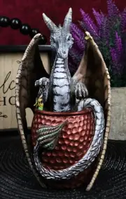 Spirit Cocktail Drink Moscow Mule Gray Dragon Bathing Faux Copper Mug Figurine
