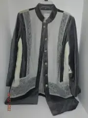 NWT Chico's Silver Treasure Artisan Duster Jacket Size 2 (12 14) L MSRP $189