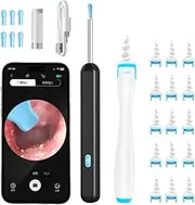 Nozibye Ear Cleaner,Ear Wax Removal Tool,Ear Cleaning Camera with LED Lights,3.5mm Visual Ear Wax Removal Otoscope for ios& Android (Black Plus)