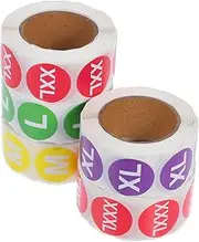 jojofuny 5 Rolls Multi Color Round Labels for Clothing Clean Text Stickers Fits for Garment Organization Durable Adhesive Clothing Stickers