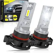 Sidaqi 2504 PSX24W LED Fog Light Bulbs 6000K White Ultra Bright 6000LM 8-SMD 3570Chips PSX24W 2504 LED Fog Lights Daytime Running Lights DRL for Cars Trucks 12V Plug and Play