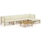 Bamboo Lounge Set With Cushions 6 Pcs Modular Design Outdoor Sofa Furniture
