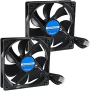 QCCAN 2Pcs 120mm USB Fan 5V Brushless Cooling Fan, 2000 RPM High Speed Fan for Cooling DIY PC Computer Case 3D Printer CPU Coolers Radiators, Low Noise, Plug and Play