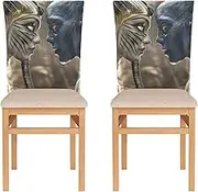 ZRYSMY Alien Pharaoh Face 2 Pcs Chair Back Covers Dining Chair Slipcovers Washable Back Chair Protectors Covers for Kitchen Home Decor 19.7 x 23.6 Inch