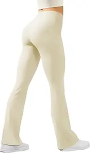 [keriffe] Women's Flare Yoga Pants High Waisted Tummy Control Leggings Workout Casual Bootcut Pants