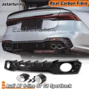 Fit for Audi A7 S-line S7 C8 Sportback 19-21 REAL Carbon Rear Diffuser Exhaust (for: Audi)