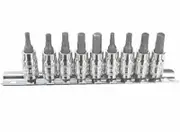 SP Tools SP20540 - Inhex Socket Rail 9 Piece Metric / SAE 1/4" Drive