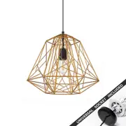 Snap Lighting Marte Metal Cage Downlight to Pendant Light Conversion Kit Gold
