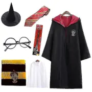 7pcs/set For Magic Wizard Fancy Dress Cape Cloak 7Pcs Red Aldut L