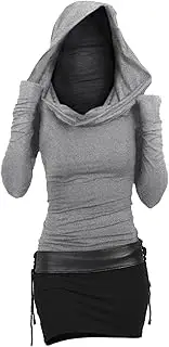 [Generic] Tie Midi Dress Women Daily Autumn Casual Long Sleeve Lace Up Pullover Dress Hooded Contrast Two Tone Cinched Slim Mini Dress Maxi Dress Women