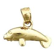 14K Gold Manatee Mini Charm
