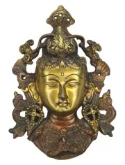 Goddess Tara Wall Hanging Figure Vintage Style Handmade Brass Sculpture Statue